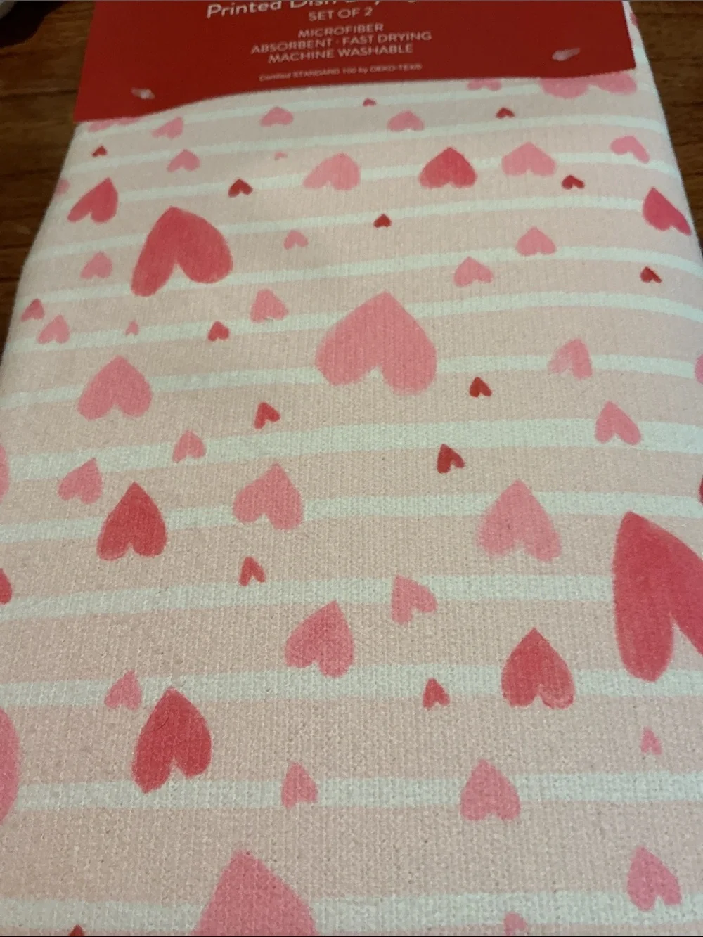 Pink Hearts Dish Drying Mats - Set of 2